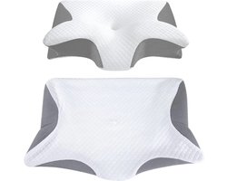 Alyze Anti snurk kussen - Voor iedere slaaphouding - 62 x 37cm - Hoofdkussen - Ergonomisch - Slaap - Vlinder - Kussen - Nekklachten - Memory foam - wit - Alyze