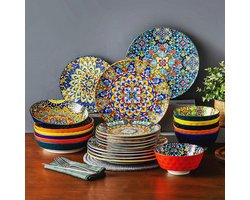 AM Products - Serviesset - 24 delig - 6 persoons - Servies - Bohemian Stijl - Keramisch