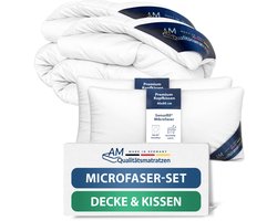 AM Qualitätsmatratzen Premium All-Season Dekbed 135x200 Set met Kussen 40x80 2-delig - Made in Germany - Allergievriendelijk Dekbed en Kussenset 135x200 met Microvezelvulling - OEKO-TEX gecertificeerd Beddengoed