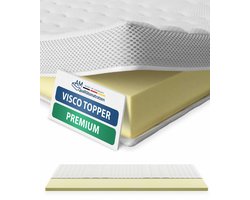 AM Qualitätsmatratzen Premium traagschuim topper 160 x 210 cm - 6 cm hoog - Aanpasbare, visco-elastische matrastopper 160 x210 - Hoogwaardige Tencel tijk - Traagschuim topper 6cm hoog - Made in Germany