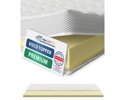 AM Qualitätsmatratzen Premium traagschuim topper 90 x 190 cm - 6 cm hoog - Aanpasbare, visco-elastische matrastopper 90 x190 - Hoogwaardige Tencel tijk - Traagschuim topper 6cm hoog - Made in Germany