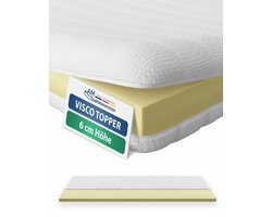 AM Qualitätsmatratzen Traagschuim topper 140 x 200 cm - 6 cm hoog - Aanpasbare, visco-elastische matrastopper 140x200cm- Traagschuim topper 6cm hoog - Made in Germany