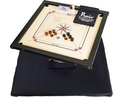 Ama-8 mm Speelveld - 12kgs. 74x74 cm - 82x82cm INDIA made Carrom spel - Origineel Toernooi - inkl. Cover + Tafel