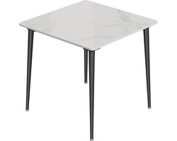 Amalee - Eettafel - Vierkante tafel - 80 cm - 2 tot 4 personen - Ideaal voor kleine keuken of woonkamer - gesinterd steen -