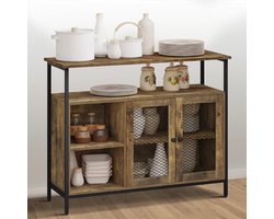 Amalee - Kast - Kleine buffetkast - 100X80X35 cm - Keukenkast Met Werkblad - Verstelbare Planken - Ook geschikt als boekenkast of dressoir