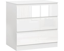 Amalee - Ladekast - 3 lades - Hoogglans - Voor kinderkamer, slaapkamer of woonkamer - 50 kg capaciteit - Waterdicht en makkelijk schoon te maken -