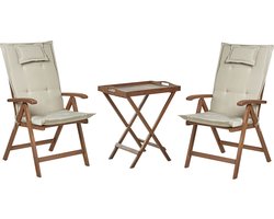 AMANTEA - Bistroset - Taupe - Acaciahout