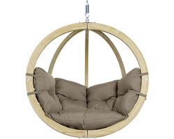 Amazonas Globo Chair Hangstoel 1-Persoons Taupe Kussens - Geïmpregneerd naaldhout