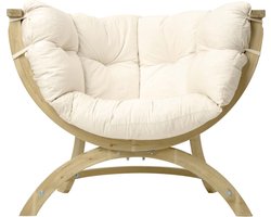 Amazonas Lounge Fauteuil Siena Uno - Hout - Naturel kussens
