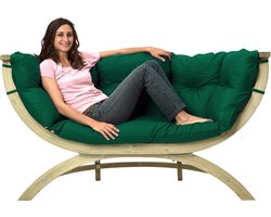 Amazonas Lounge Tuinbank Siena Due Groene Kussens - Vurenhout