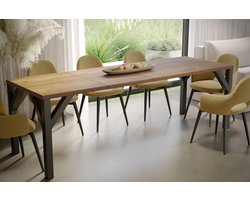 Ambachtelijk Eiken Uitschuifbare Eettafel – Stijlvolle Flexibiliteit voor Jouw Eetkamer - Lengte: 130 cm – 210 cm (uitschuifbaar) Breedte: 80 cm Hoogte: 75 cm