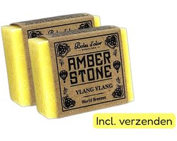 Amberblokjes 2x 'Boles d'olor Ylang Ylang' - Incl. verzenden - Geel - Bloemen - Amber stone blokjes - Geurblokje - Geurzakje - Geurverfrisser - Luchtverfrisser - Huisparfum - Parfum - Fris - Wc - Toilet - Kleding - Kast - Lade - Brander - Ontspanning