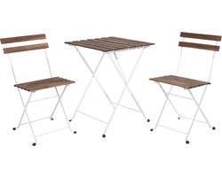 Ambiance Bistroset 3-Delig - Hout En Metaal - Wit