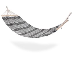 Ambiance - Hangmat - 200x80 cm - Eenpersoons - Wit/Zwart