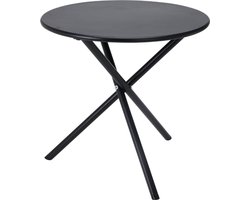 Ambiance - Ronde Bijzettafel – Compact 48x48 cm – Zwart Poedergecoat Staal – Modern & Duurzaam – Eenvoudige Montage
