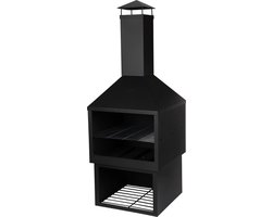 Ambiance Sfeerhaard met Brandwerend Staal 44 x 44 x 118 cm Zwart