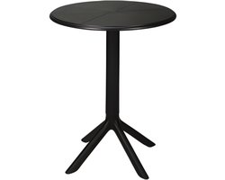 Ambiance Tuintafel - D60 x 75 cm - zwart - rond - polypropyleen - bistrotafel - tuinmeubels