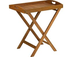 Ambiance Vouwtafel – Inklapbaar & Met Dienblad – 60 x 42 x 65 cm – Bruin