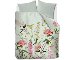 Ambiante Abloom Dekbedovertrek - Tweepersoons - 200x200/220 cm - Grijs Groen