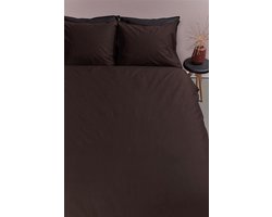 Ambiante Cotton Uni dekbedovertrek - Eenpersoons - 140x200/220 cm - Bruin