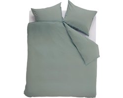 Ambiante Cotton Uni dekbedovertrek - Eenpersoons - 140x200/220 cm - Groen