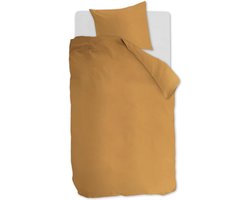 Ambiante Cotton Uni dekbedovertrek - Eenpersoons - 140x200/220 - Oker