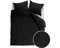 Ambiante Cotton Uni dekbedovertrek - Eenpersoons - 140x200/220 - Zwart