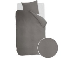 Ambiante Cotton Uni dekbedovertrek - Effen - Eenpersoons - 140x200/220 cm - Grijs