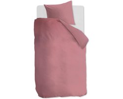 Ambiante Cotton Uni dekbedovertrek - Effen - Eenpersoons - 140x200/220 - Roze