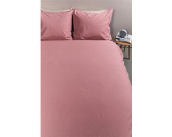 Ambiante Cotton Uni dekbedovertrek - Effen - Lits-Jumeaux - 240x200/220 cm - Roze