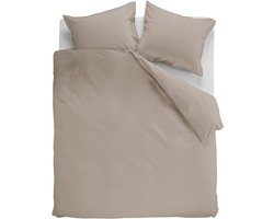 Ambiante Cotton Uni dekbedovertrek - Effen - Lits-Jumeaux - 240x200/220 - Taupe