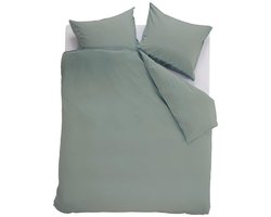 Ambiante Cotton Uni dekbedovertrek - Effen - Lits-Jumeaux XL - 260x200/220 cm - Groen