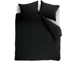 Ambiante Cotton Uni dekbedovertrek - Effen - Lits-Jumeaux XL - 260x200/220 cm - Zwart