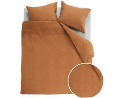 Ambiante Cotton Uni dekbedovertrek - Effen - Tweepersoons - 200x200/220 cm - Oranje
