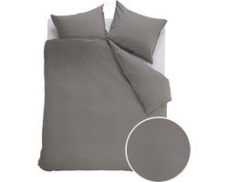 Ambiante Cotton Uni dekbedovertrek - Effen - Tweepersoons - 200x200/220 - Grijs