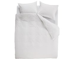 Ambiante Cotton Uni dekbedovertrek - Effen - Tweepersoons - 200x200/220 - Wit