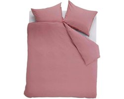 Ambiante Cotton Uni dekbedovertrek - Lits-Jumeaux - 240x200/220 cm - Roze