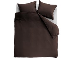 Ambiante Cotton Uni dekbedovertrek - Lits-Jumeaux XL - 260x200/220 - Bruin