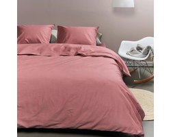 Ambiante Cotton Uni dekbedovertrek - Tweepersoons - 200x200/220 - Roze