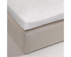 Ambiante - Katoen - Molton - Topper Hoeslaken - Tweepersoons - 180x200/210 cm - wit