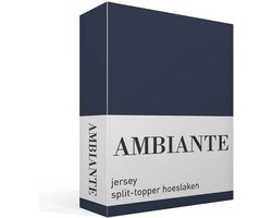 Ambiante Katoen - Splittopper Hoeslaken - 160x200/210 - Donker Blauw