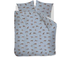 Ambiante Leoparty dekbedovertrek - Tweepersoons - 200x200/220 - Blauw