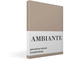 Ambiante Percaline Kussenslopen - 60x70 cm - set van 2 - Taupe