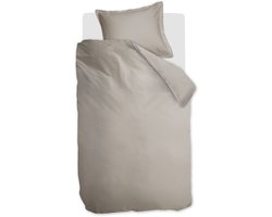 Ambiante Satin Uni dekbedovertrek - Eenpersoons - 140 x 200/220 cm - Zand