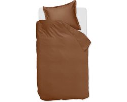 Ambiante Satin Uni dekbedovertrek - Eenpersoons - 140x200/220 cm - Bruin