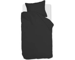 Ambiante Satin Uni dekbedovertrek - Eenpersoons - 140x200/220 cm - Zwart