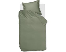 Ambiante Satin Uni dekbedovertrek - Eenpersoons - 140x200/220 - Groen