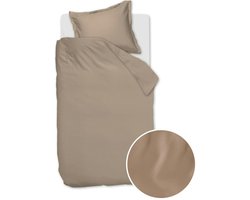 Ambiante Satin Uni dekbedovertrek - Eenpersoons - 140x200/220 - Taupe