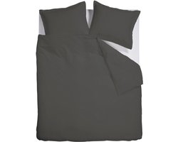 Ambiante Satin Uni dekbedovertrek - Tweepersoons - 200x200/220 cm - Donker Grijs