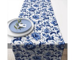 Ambiente Delft Blue tafelloper 40 x 150 cm